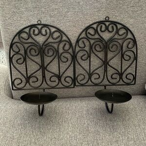 Metal candle wall sconces • set of two